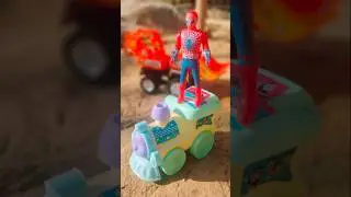 Spider-Man JCB train unboxing toys video #shortsfeed #toys #video #jcb 🚞🚜