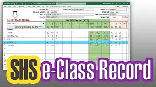 SHS e class record | Patterned from D.O. No. 31, s 2020 | How to use the program