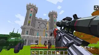 MODERN ARMY DESTROYS GIANT PILLAGER CASTLE USING FUTURISTIC WEAPONS AND A TANK IN MINECRAFT!