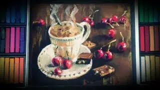 Утренний кофе в сухой пастели \ Morning coffee in soft pastel