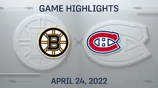 NHL Highlights | Bruins vs. Canadiens - Apr. 24, 2022