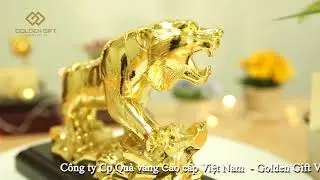 Tượng Hổ Phong Thuỷ Mạ V&agrave;ng 24K -  Golden Gift Việt Nam