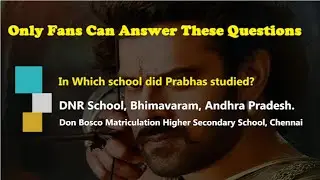 Prabhas Quiz Only Fans Can Answer These Questions, Must Watch For every fan | Prabhas | Prabhas fans