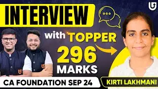 CA Foundation Sept 24 Topper Interview - ICAI | CA Foundation Sep 24 Results | UCA #cafoundation