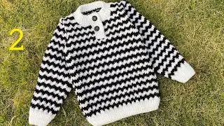 Sleeves knitting | Full Measurement of this sweater for 1-2 years boys