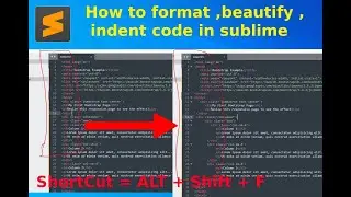 How to format code | beautify code  in sublime through shortcut key. Hindi | Learn Sublime 3​