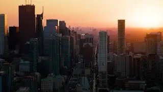Toronto Skyline at Sunset drone shot in 8k | Filmed on the DJI Inspire 3 on the DL 75mm F1.8 Lens 🤯