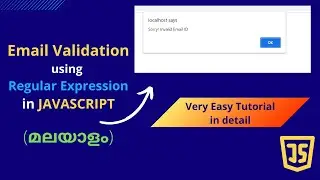 Email Validation using Regular Expression in JavaScript | Very Easy Tutorial in detail | MALAYALAM .