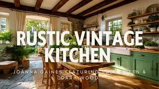 Rustic Vintage Kitchen Ideas Inspired by Joanna Gaines Featuring Sage Green & Dark Wood