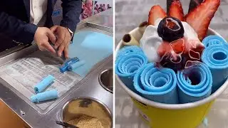 Blueberry Ice Cream Rolls | Homemade Ice Cream | Street Food | Yummy Desserts