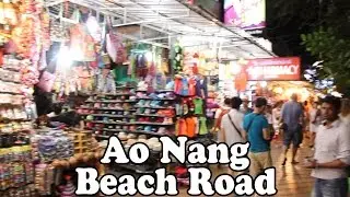 Ao Nang Beach Road: A Quick Tour of Ao Nang's Shopping Street. Ao Nang Krabi Thailand