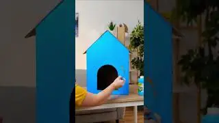 How to Make Puppy Dog House from Cardboard 🐕 #shorts  #cardboardcrafts  #dogs