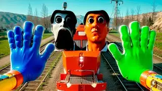 ВЫЖИВАЕМ ОТ ОБУНГИ С ПОМОЩЬЮ ПЕРЧАТОЙ POPPY PLAYTIME НА ПОЕЗДЕ Garry's Mod Sandbox