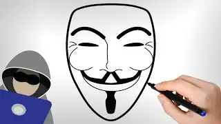 How to Draw Anonymous Mask? | Easy Mask Drawing - How to Draw Mask?