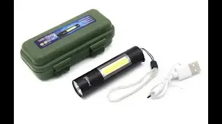 Світлодіодний ручний ліхтар XQ-S2-2-P90, 1x26650/3xAAA, індикація заряду, zoom, ЗУ microUSB, Box