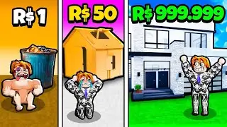 MORADOR DE RUA CONSTRUINDO CASA PRÓPRIA NO SIMULADOR DE PEDREIRO DO ROBLOX