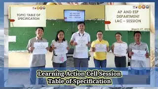 Learning Action Cell Session | Table of Specification | Cayenno Malabanan
