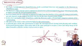Polarisation of Light (ctd) and Brewster Angle of Incidence #swayamprabha