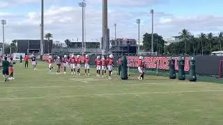 Miami Hurricanes practice April 12 WR drills