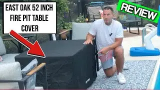 EAST OAK 52 Inch Fire Pit Table Cover for Outdoor Propane Fire Pit Table, 600D Heavy Duty Fabric