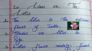 Essay on Lotus Flower | 20 lines on Lotus | SR Handwriting