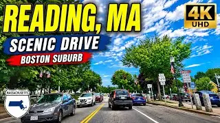🚖 Reading Massachusetts | 4K Scenic Drive Through Boston Suburb - 7/17/24