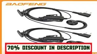 #2pcs BAOFENG 2 Pin G-shape Ear Hook Headset Earpiece PTT For Baofeng UV5R UVS9 UV-13 UV-17 UV-21 U