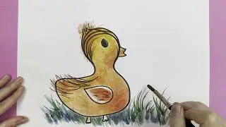 Adorable Baby Duck Watercolor Painting Tutorial 🎨