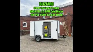 For Sale: 10&rsquo; BLIZZARD Mobile Wash Trailer 3000 PSI 5.5 GPM Cold Washer, 100 PSI 7 GPM 12v Soft Wash