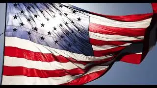 Backlit American Flag In Slow Motion.