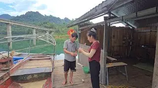 Girl alone pulling up 18 meter long up boat for repair (part 2)