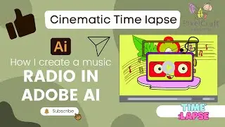 Draw Music Radio Vector art using a shape tool pattern and pathfinder in illustrator|Time-Lapse