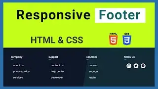 Responsive Footer Using HTML & CSS | Simple Footer