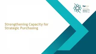 13 Jan - Strengthening Capacity for Strategic Purchasing