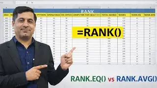 How to Use RANK Formula in Excel | Use of RANK.AVG and RANK.EQ