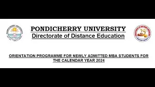 Orientation Programme for MBA Students for the Calendar Year 2024