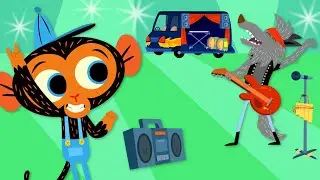 Mr. Wolf's Rock & Roll Van Gets A Makeover At Mr. Monkey's Garage | Cartoon for Kids