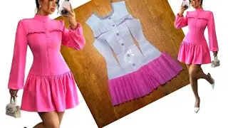 How to Draft and sew a princess dart, front button, gathered dress, with bishop sleeve.