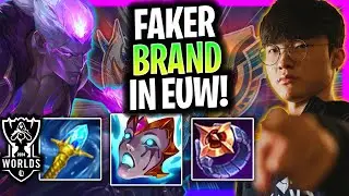FAKER CHILLING WITH BRAND IN EUW SERVER! | T1 Faker Plays Brand Mid vs Nocturne!  Worlds Bootcamp