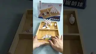 KB021884 Sport bowling board wood desktop battle toy fast sling puck game