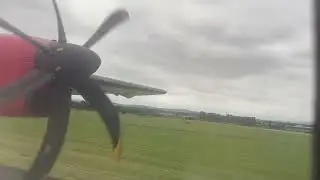 Loganair ATR72-600 departure from Glasgow airport 