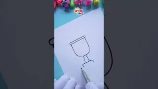 'U' to Trophy 🏆 | How to Draw Simple Trophy from Letter 'U' #shorts #drawing #howtodraw