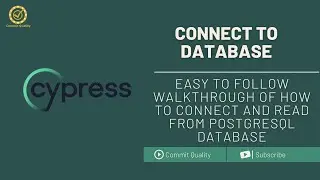 Cypress Connect to PostgreSQL Database