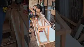 minimalist clothes rack making process. #akani_id #po_woodworking #fyp #viral #craft #diy #woodcraft