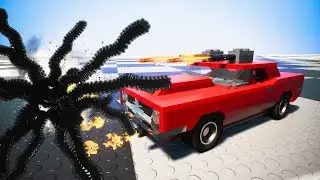 Shredder Worm Crushing Lego Car | Brick Rigs