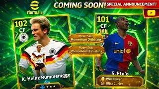 NEW RUMMENIEGGE & ETOO CARD ARE Coming SOON🔥 in eFootball 2026