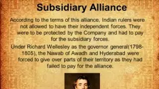 Subsidiary Alliance System , Lord Wellesley,Modern History