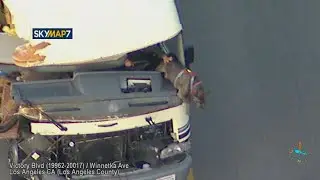 Dog jumps out of moving vehicle, suspect detained after high-speed RV chase in LA