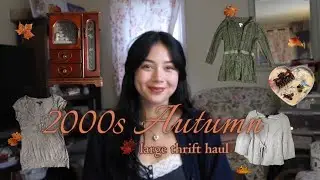 try-on fall thrift haul ༄˖&deg;🍁 (2000s, babydoll tops, downtown girl, twilight/elena gilbert aesthetic)