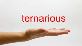 How to Pronounce ternarious - American English